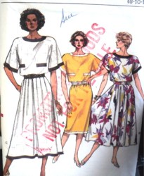9583 VOGUE SS BLOUSON STRT-FLARE DRESS LENGTHS PATTERN 8-12